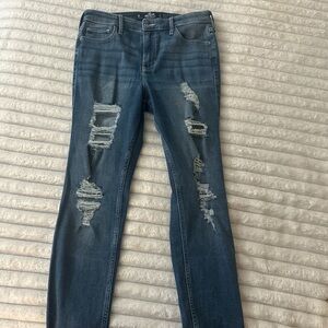 Women's Distressed Blue Jeans